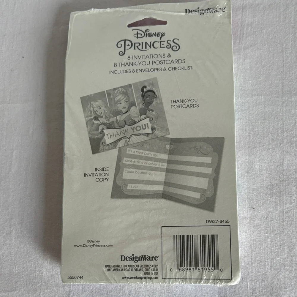 Disney Princess and Peppa Pig Invitation Cards lot of 4 - 8ct invite & thank you
